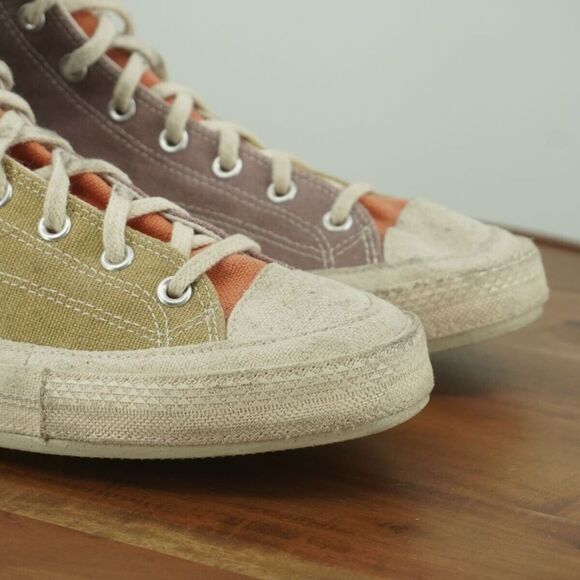 Converse Mens Chuck 70 Renew Tri Panel Sneakers Hi Top Green Purple Canvas 13 - Picture 2 of 9